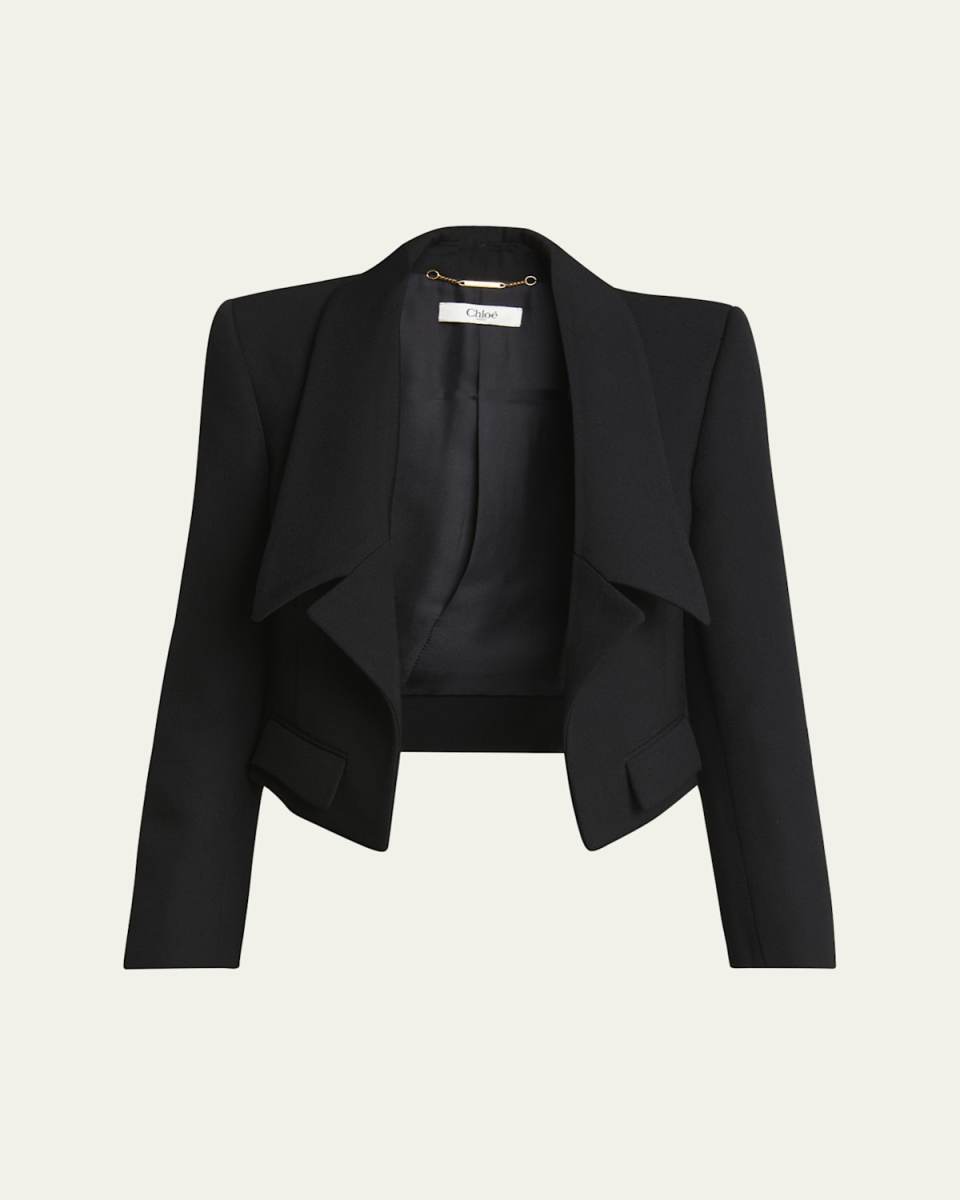 Wool Gabardine Crop Jacket